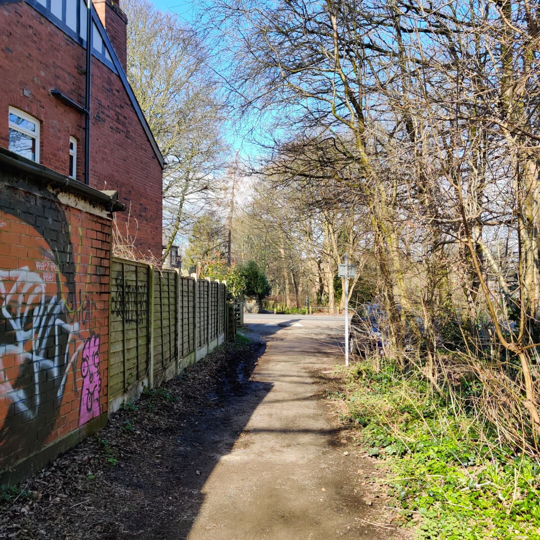 First footpath in far Headingley for the Meanwood Valley Trail
